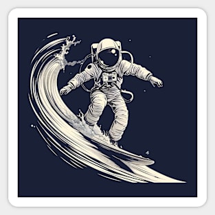 Astronaut Surfing Sticker